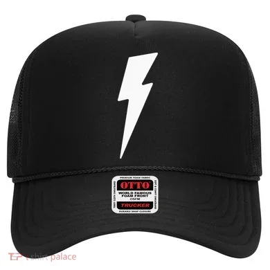 Simple Lightning Bolt In White Thunder Bolt Hat