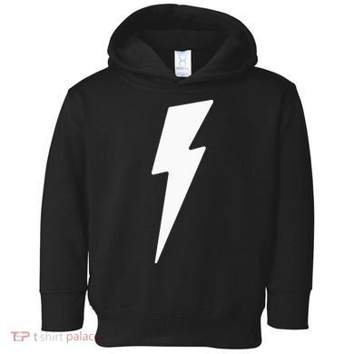 Simple Lightning Bolt In White Thunder Bolt Toddler Hoodie