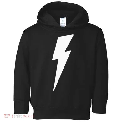 Simple Lightning Bolt In White Thunder Bolt Toddler Hoodie
