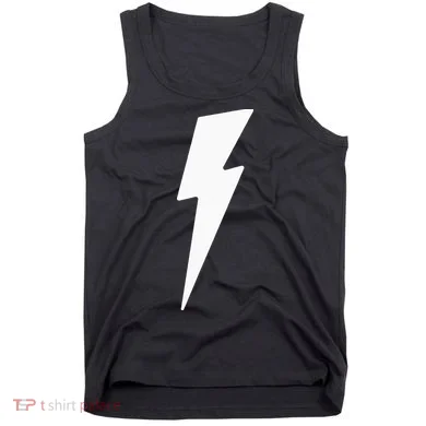 Simple Lightning Bolt In White Thunder Bolt Tank Top
