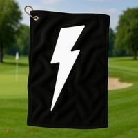 Simple Lightning Bolt In White Thunder Bolt Golf Towel thumb 1