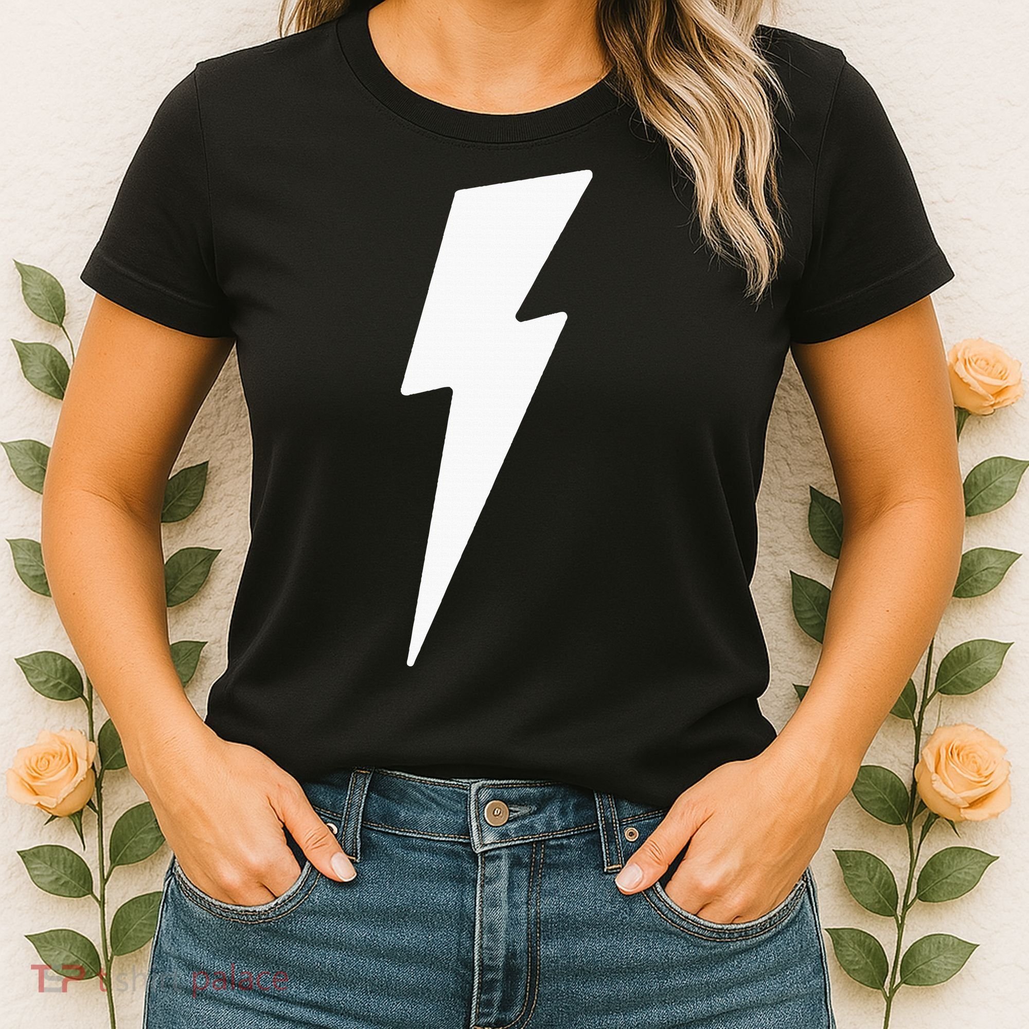 Simple Lightning Bolt In White Thunder Bolt Women's T-Shirt