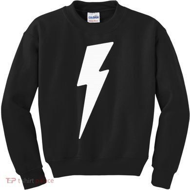Simple Lightning Bolt In White Thunder Bolt Kids Sweatshirt