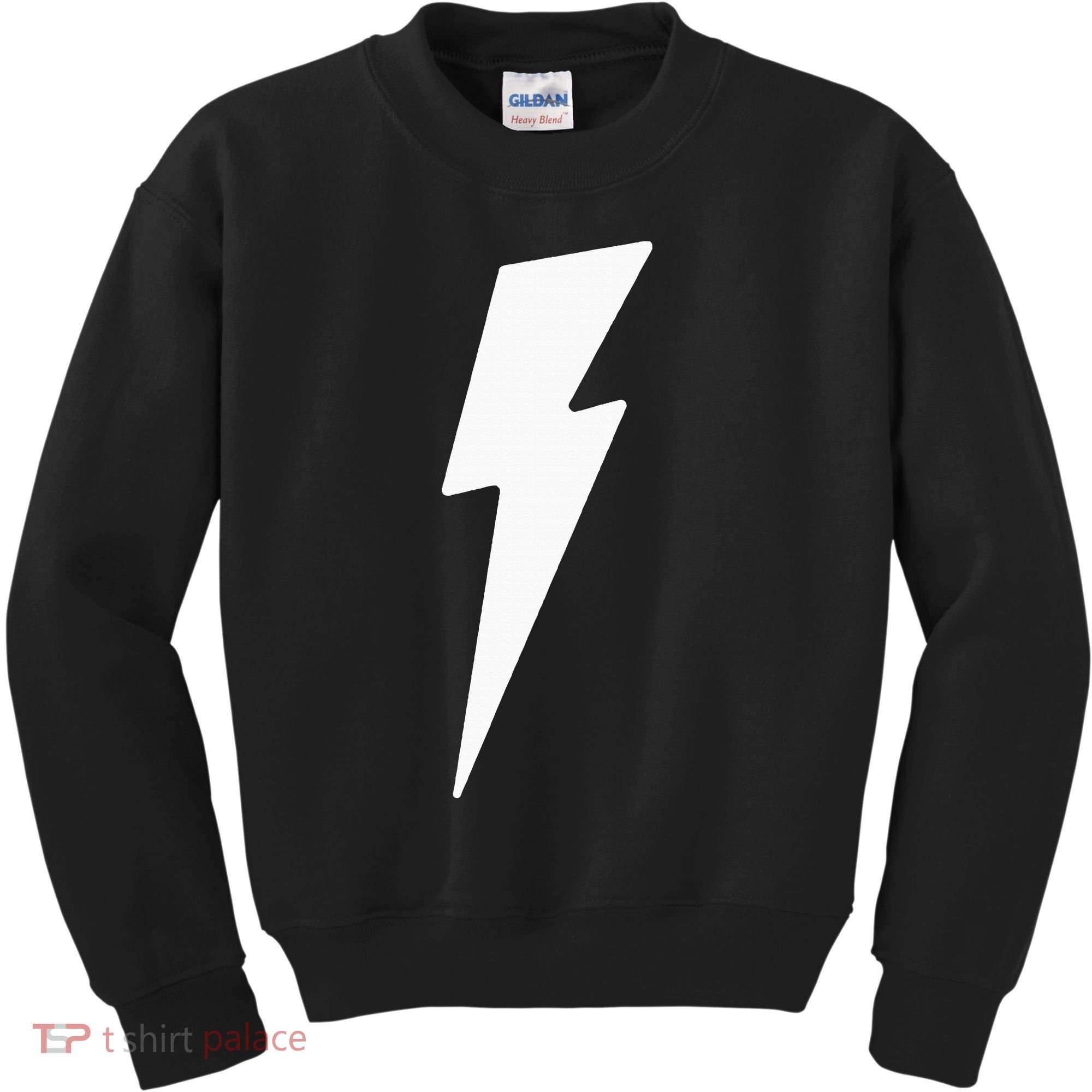 Simple Lightning Bolt In White Thunder Bolt Kids Sweatshirt
