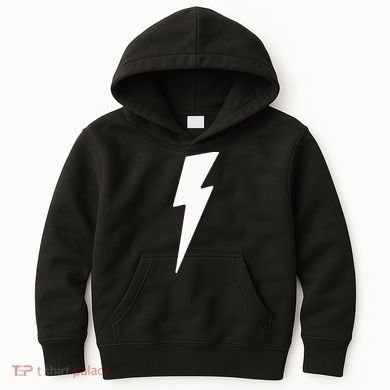 Simple Lightning Bolt In White Thunder Bolt Kids Hoodie