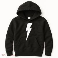 Simple Lightning Bolt In White Thunder Bolt Kids Hoodie thumb 0