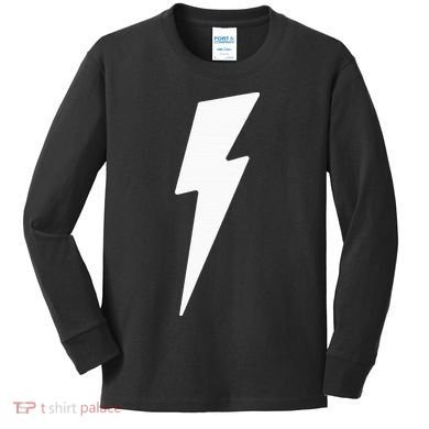 Simple Lightning Bolt In White Thunder Bolt Kids Long Sleeve Shirt