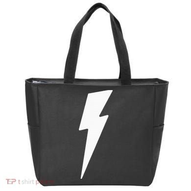 Simple Lightning Bolt In White Thunder Bolt Tote Bag