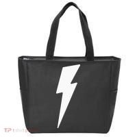 Simple Lightning Bolt In White Thunder Bolt Tote Bag thumb 0