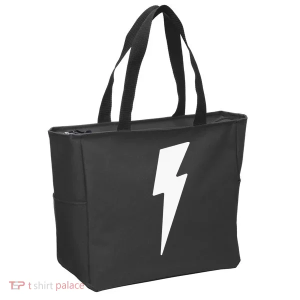 Simple Lightning Bolt In White Thunder Bolt Tote Bag