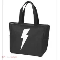 Simple Lightning Bolt In White Thunder Bolt Tote Bag thumb 3