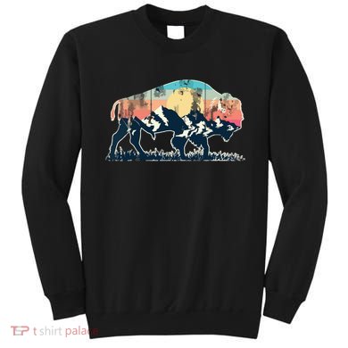 Sunset Landscape Buffalo Gift Sweatshirt