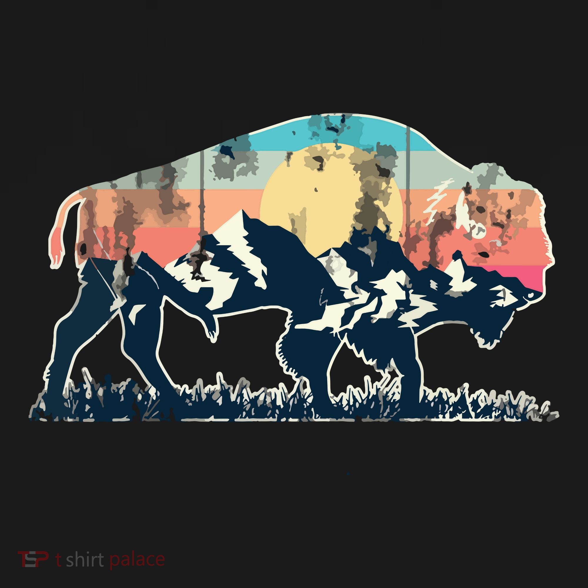 Sunset Landscape Buffalo Gift Sweatshirt