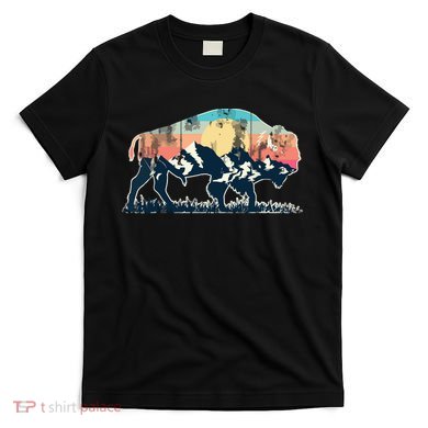 Sunset Landscape Buffalo Gift T-Shirt