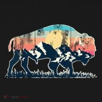 Sunset Landscape Buffalo Gift T-Shirt thumb 7