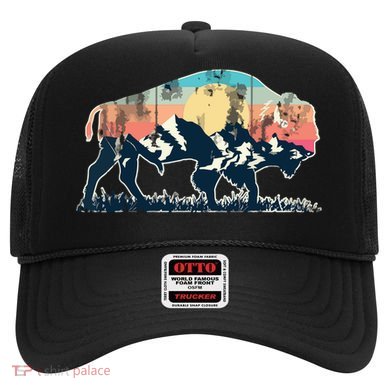 Sunset Landscape Buffalo Gift Hat