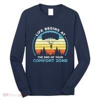 Skydiving Life Begins At The End Of Your Comfort Zone Gift Long Sleeve Shirt thumb 0