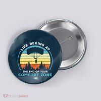 Skydiving Life Begins At The End Of Your Comfort Zone Gift Button thumb 0