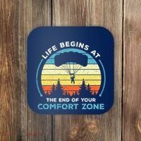 Skydiving Life Begins At The End Of Your Comfort Zone Gift Coaster thumb 0