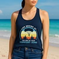 Skydiving Life Begins At The End Of Your Comfort Zone Gift Women's Tank Top thumb 2