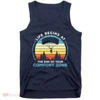 Skydiving Life Begins At The End Of Your Comfort Zone Gift Tank Top thumb 0