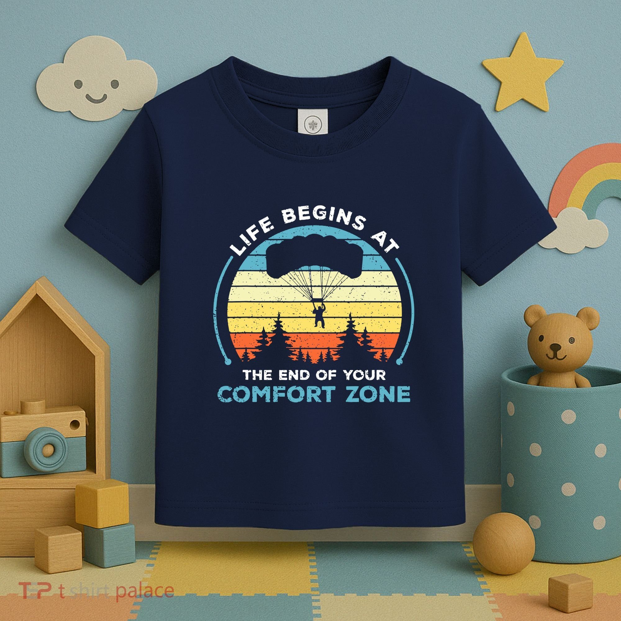 Skydiving Life Begins At The End Of Your Comfort Zone Gift Toddler T-Shirt