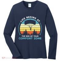 Skydiving Life Begins At The End Of Your Comfort Zone Gift Women's Long Sleeve Shirt thumb 0