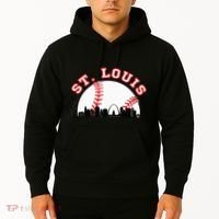 St. Louis Baseball St. Louis Mo Cityscape Stl Skyline Hoodie thumb 2
