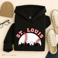 St. Louis Baseball St. Louis Mo Cityscape Stl Skyline Hoodie thumb 4