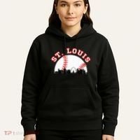 St. Louis Baseball St. Louis Mo Cityscape Stl Skyline Hoodie thumb 5