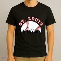 St. Louis Baseball St. Louis Mo Cityscape Stl Skyline T-Shirt thumb 3