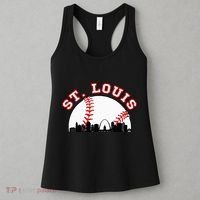 St. Louis Baseball St. Louis Mo Cityscape Stl Skyline Women's Tank Top thumb 3