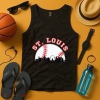 St. Louis Baseball St. Louis Mo Cityscape Stl Skyline Tank Top thumb 4