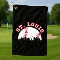 St. Louis Baseball St. Louis Mo Cityscape Stl Skyline Golf Towel thumb 1