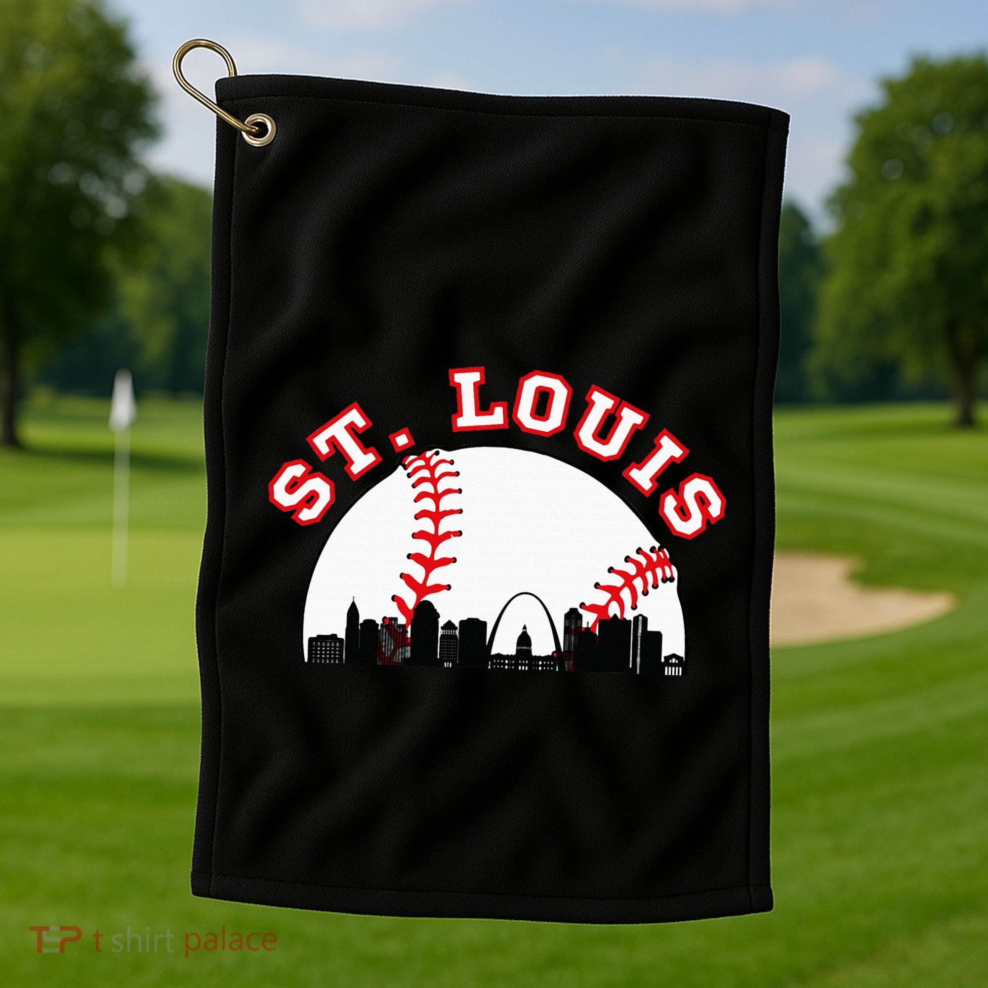 St. Louis Baseball St. Louis Mo Cityscape Stl Skyline Golf Towel