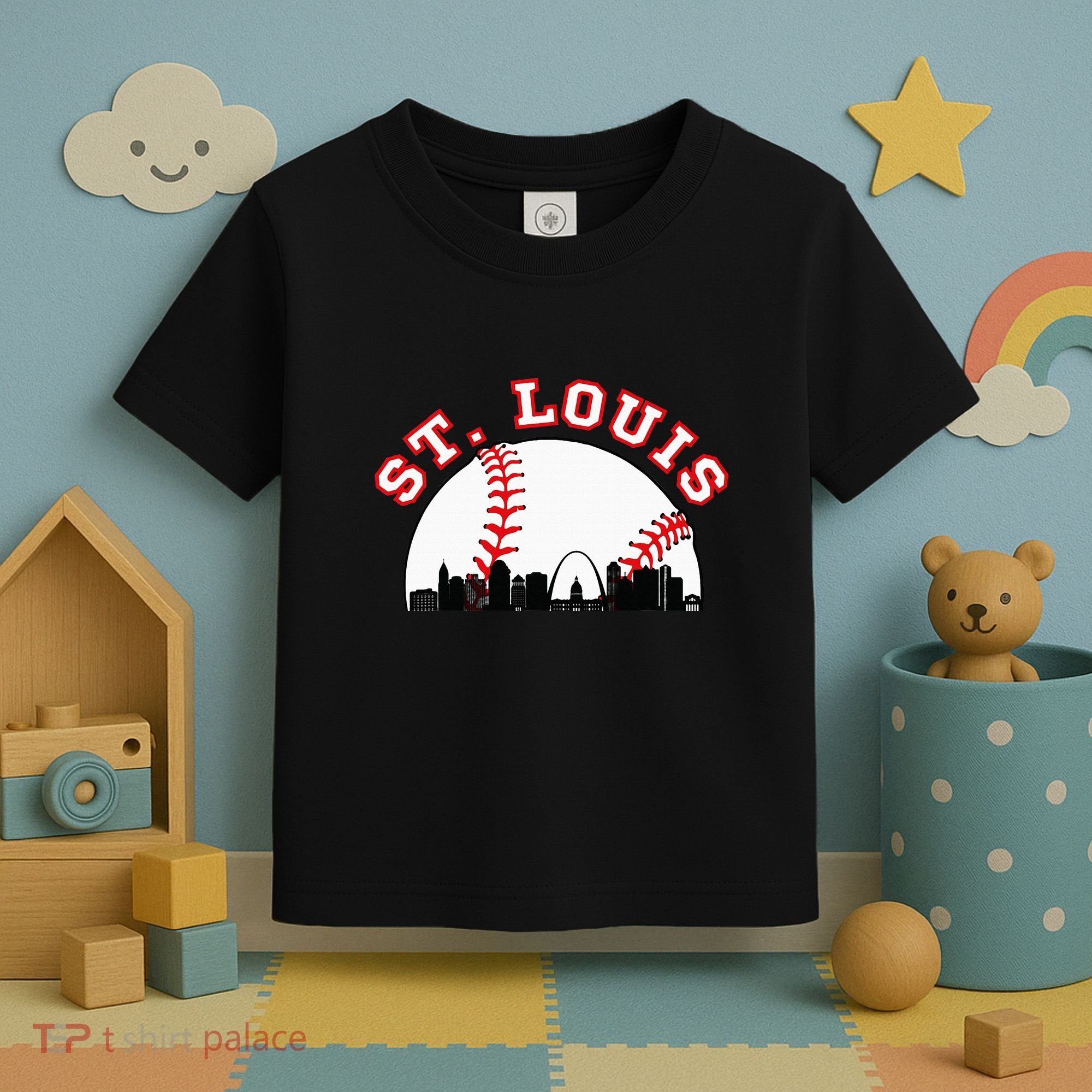St. Louis Baseball St. Louis Mo Cityscape Stl Skyline Toddler T-Shirt