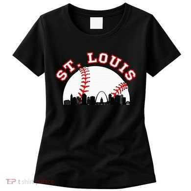 St. Louis Baseball St. Louis Mo Cityscape Stl Skyline Women's T-Shirt