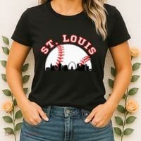 St. Louis Baseball St. Louis Mo Cityscape Stl Skyline Women's T-Shirt thumb 2