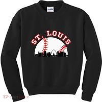St. Louis Baseball St. Louis Mo Cityscape Stl Skyline Kids Sweatshirt thumb 0