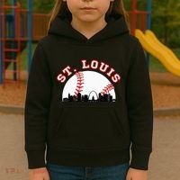 St. Louis Baseball St. Louis Mo Cityscape Stl Skyline Kids Hoodie thumb 3