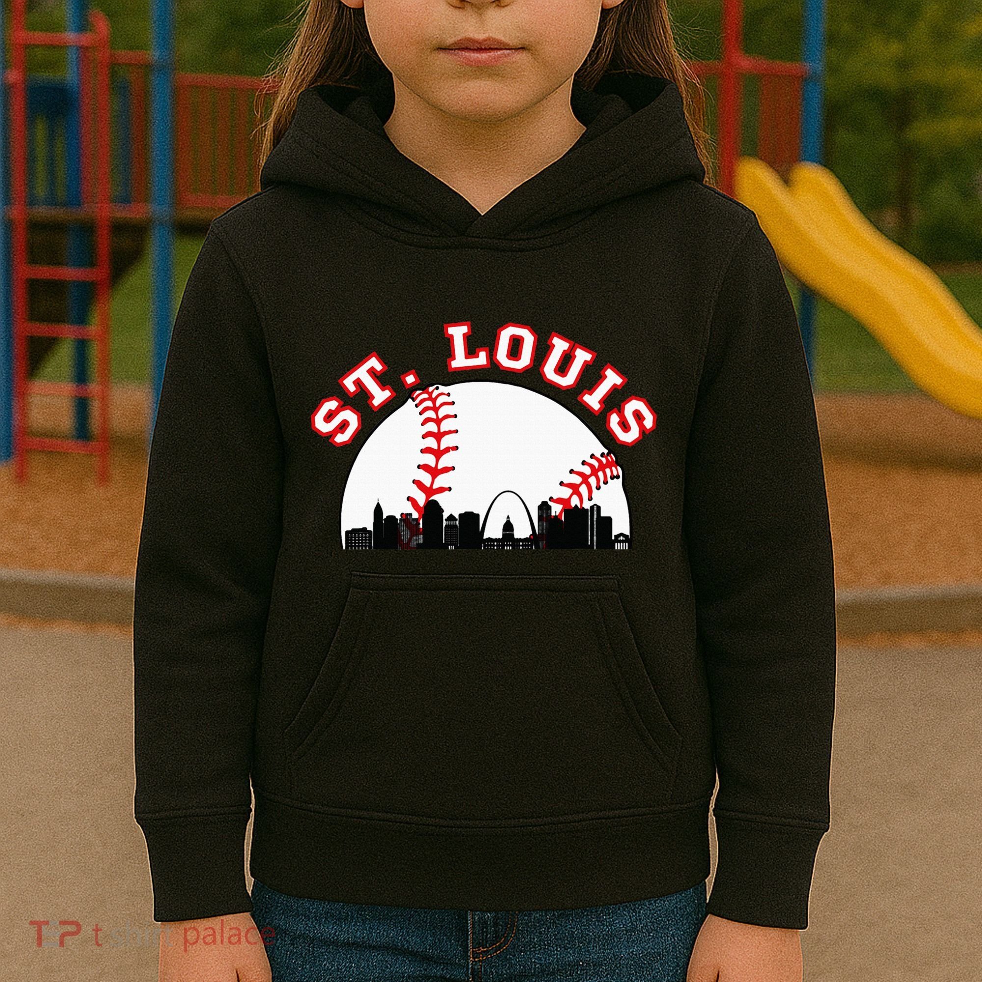 St. Louis Baseball St. Louis Mo Cityscape Stl Skyline Kids Hoodie