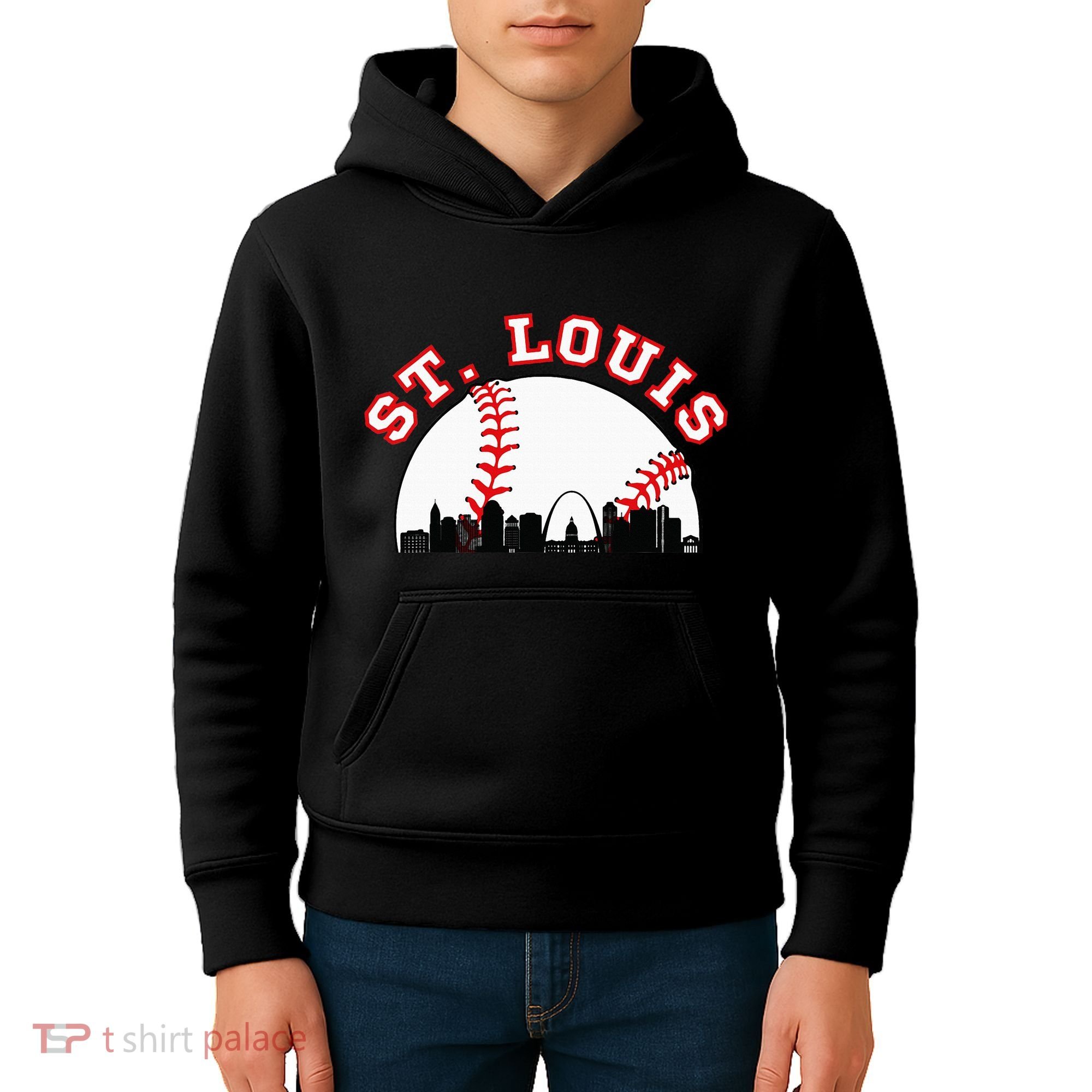 St. Louis Baseball St. Louis Mo Cityscape Stl Skyline Kids Hoodie