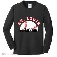 St. Louis Baseball St. Louis Mo Cityscape Stl Skyline Kids Long Sleeve Shirt thumb 0