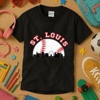 St. Louis Baseball St. Louis Mo Cityscape Stl Skyline Kids T-Shirt thumb 3