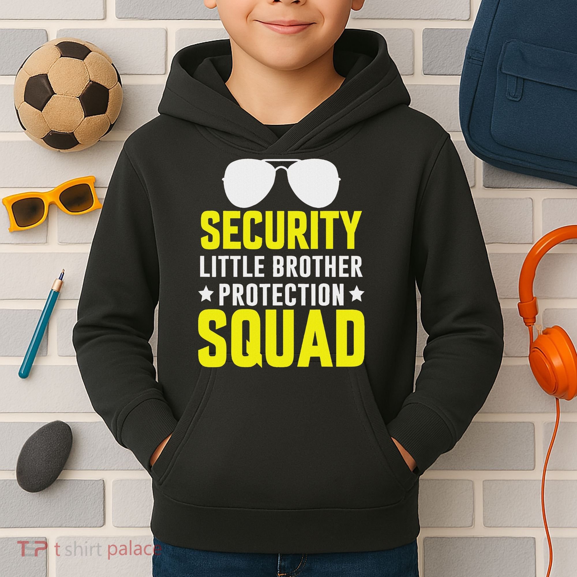 Security Little Brother Protection Squad Kids Hoodie