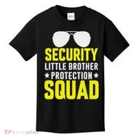 Security Little Brother Protection Squad Kids T-Shirt thumb 0