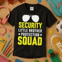 Security Little Brother Protection Squad Kids T-Shirt thumb 3