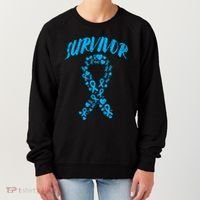 Survivor Light Blue Ribbon Prostate Cancer Awareness Meaningful Gift Women's Sweatshirt thumb 0