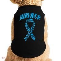 Survivor Light Blue Ribbon Prostate Cancer Awareness Meaningful Gift Doggie Tank thumb 0
