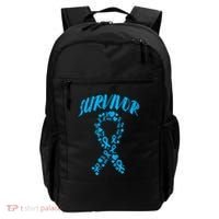 Survivor Light Blue Ribbon Prostate Cancer Awareness Meaningful Gift Backpack thumb 0